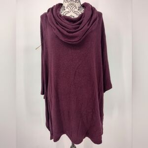Bit & Bridle Women's Rich Burgundy Cowl Neck Poncho